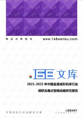 2021-2025年中国金属成形机床行业调研及痛点营销战略研究报告.pdf